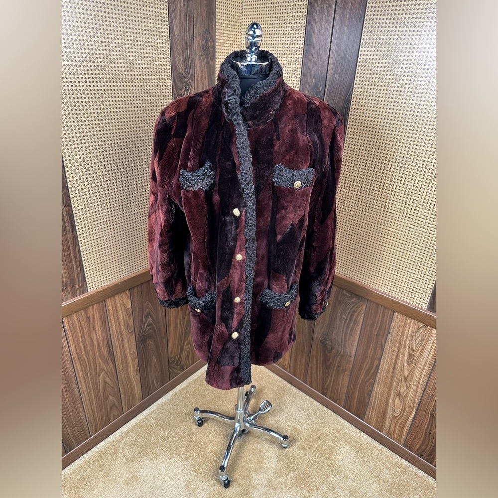 Vintage Utex for Laura Dyed Sheared Beaver & Persian Lamb Fur Jacket Medium